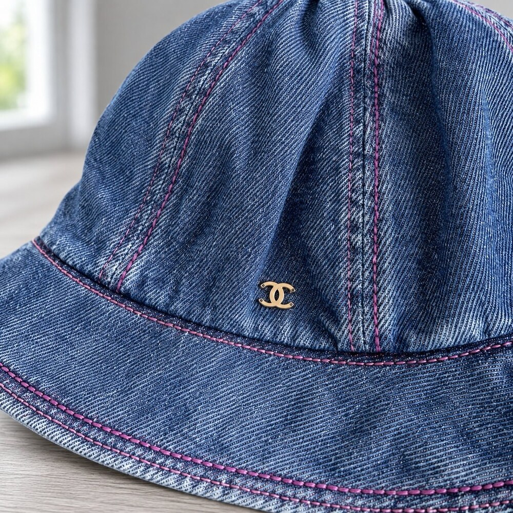 CHANEL Denim CC Bucket Hat - Picture 5 of 6